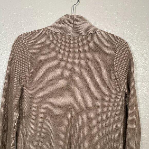 Margaret OLeary Women S Beige Knit Cardigan Sweater Open Drape Front Long Sleeve - Picture 8 of 9